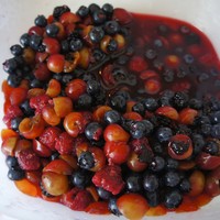 Booze and berries fruit salad