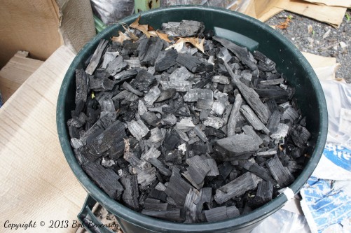 Biochar, wood chips processed at extreme heat levels, is used to enrich the huge amounts of compost produced and used at Stone Barns Center