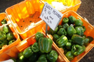 Green peppers at Chicago's Green City Market