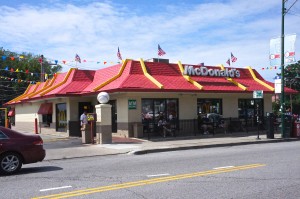 McDonald's restaurant on Clark Street in Chicago, across the street from Wrigley Field
