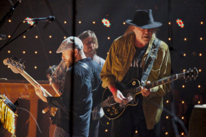 Neil Young performing at the Farm Aid 30 concert in Chicago Sept. 19.