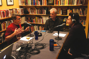 Chicago Chef Rick Bayless (left) and food journalist Steve Dolinsky shared a 2016 James Beard Foundation Award for their podcast series "The Feed." Here they taped an interview with FamilyFarmed President Jim Slama about the 2016 Good Food Festival & Conference.