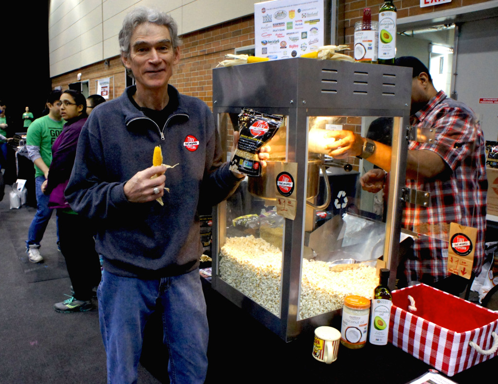 Farmer Gene Mealhow of Shellsburg, Iowa took a small jar of heirloom popcorn and turned it in Tiny But Mighty, a company whose products are on the shelves of Whole Foods Market stores and other locations around the country. Tiny But Mighty has benefited from an association with FamilyFarmed that includes regular appearances at the Good Food Festival.