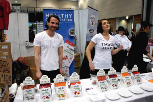 Think Jerky and CEO Ricky Hirsch (left) — seen at Family Farmed's Good Food Festival on March 26 — are redefining beef jerky with sustainable ingredients and recipes by leading chefs.