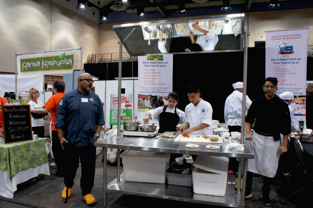 Students in the Chicago Public Schools' Culinary & Hospitality program conducted cooking demos and sampling at the Good Food Festival.