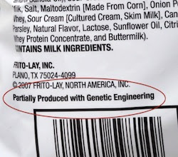 A precedent-setting Vermont law that takes effect July 1 would require explicit labeling for product that contain genetically modified ingredients. The latest Senate bill now under consideration would create a national GMO labeling requirement, but would not require that to be specifically spelled out on packaging. Photo: Sustainable Food News