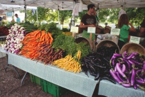 Spring onions, carrots in many colors, and Asian varieties of eggplant are just some of the many veggies presented by Indiana's Green Acres Farm at Green City Market. Photo: Bob Benenson/FamilyFarmed