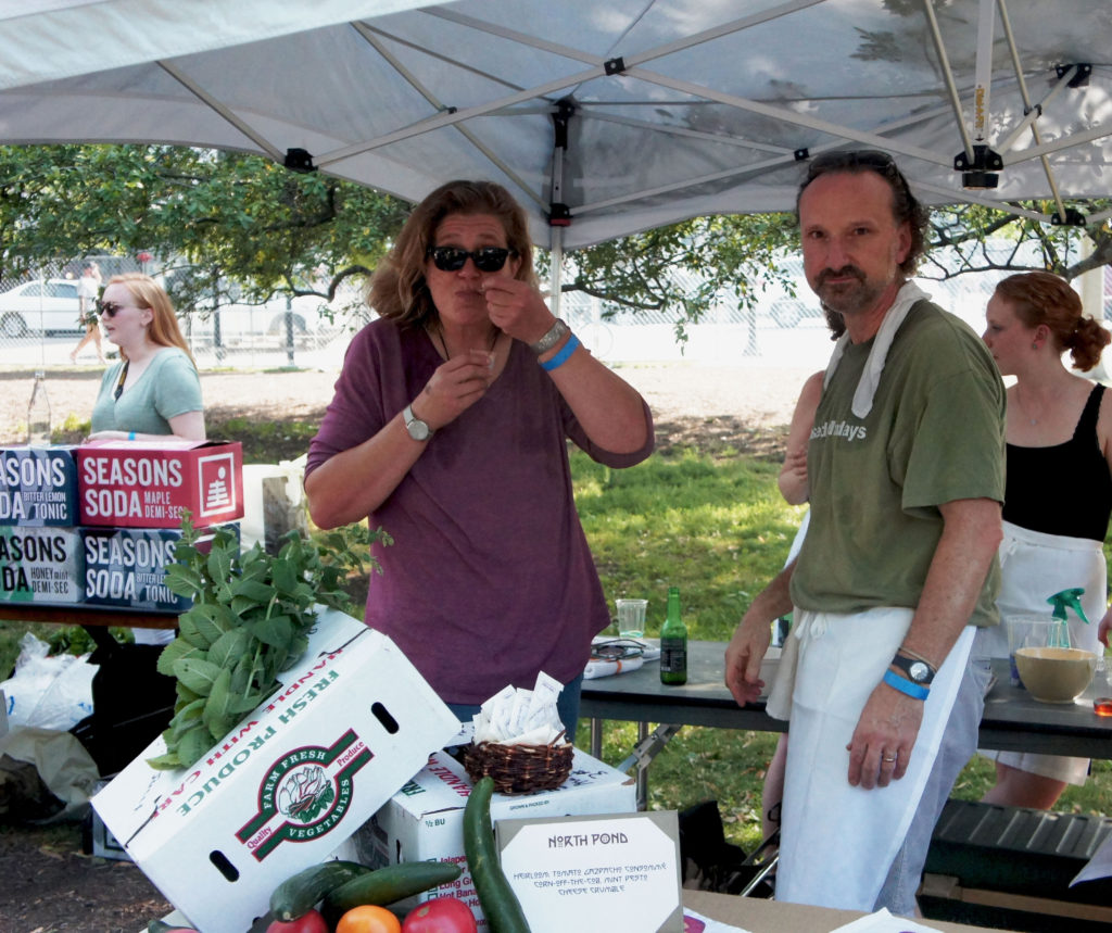 Bruce Sherman and Tracey Vowell at Green City Market Chef BBQ